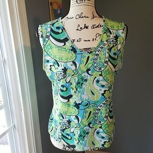 Croft & Barrow Stretch Tank Sz M Paisley